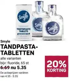 Ekoplaza Smyle TANDPASTA- TABLETTEN aanbieding