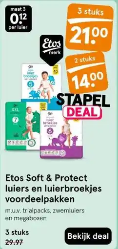 Etos Etos Soft & Protect luiers en luierbroekjes voordeelpakken aanbieding