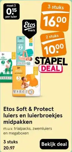 Etos Etos Soft & Protect luiers en luierbroekjes midpakken aanbieding