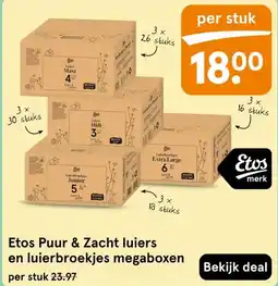 Etos Etos Puur & Zacht luiers en luierbroekjes megaboxen aanbieding