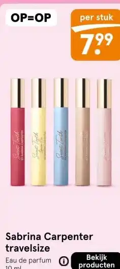 Etos Sabrina Carpenter travelsize aanbieding