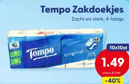 Die Grenze Tempo Zakdoekjes aanbieding