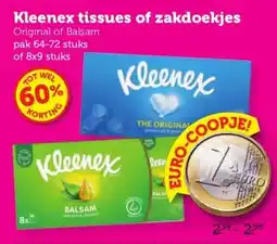 Coop Kleenex tissues of zakdoekjes aanbieding