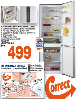 Correct Inventum KV2001S Koel/Vries Combi aanbieding