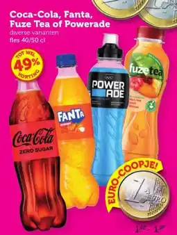 Coop Coca-Cola, Fanta, Fuze Tea of Powerade aanbieding