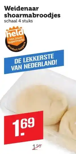 Coop Weidenaar shoarmabroodjes aanbieding