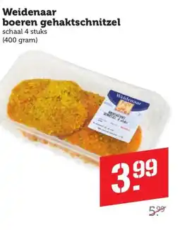 Coop Weidenaar boeren gehaktschnitzel aanbieding