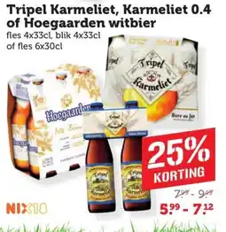 Coop Tripel Karmeliet, Karmeliet 0.4 of Hoegaarden witbier aanbieding