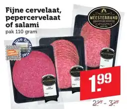 Coop Fijne cervelaat, pepercervelaat of salami aanbieding