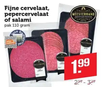 Coop Fijne cervelaat, pepercervelaat of salami aanbieding