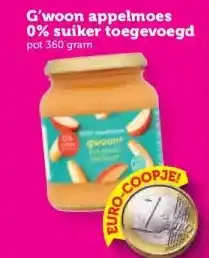 Coop G'woon appelmoes 0% suiker toegevoegd aanbieding