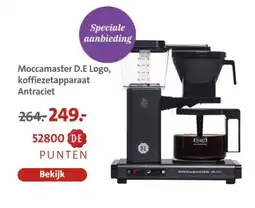 Bruna Moccamaster D.E Logo, koffiezetapparaat Antraciet aanbieding
