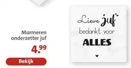 Bruna Marmeren Onderzetter Juf aanbieding