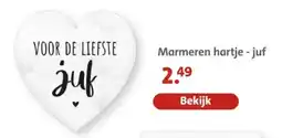 Bruna Marmeren hartje juf aanbieding