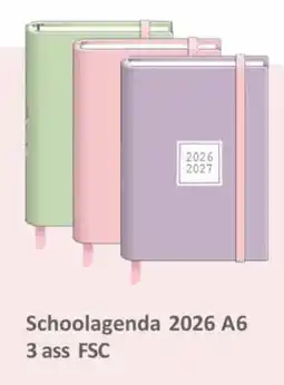 Bruna Schoolagenda 2026 A6 3 ass FSC aanbieding