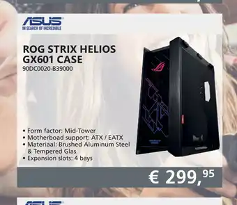 Informatique Asus ROG Asus Strix Helios GX601 Case 90DC0020-B39000 aanbieding