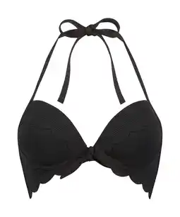 Hunkemoller Hunkemöller Voorgevormde push-up beugel bikinitop Scallop Cup A - E Zwart aanbieding
