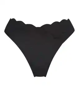 Hunkemoller Hunkemöller Hoog uitgesneden Bikinibroekje Scallop Zwart aanbieding