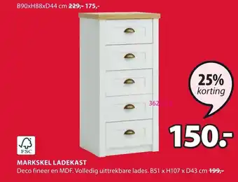 Jysk Markskel ladekast aanbieding