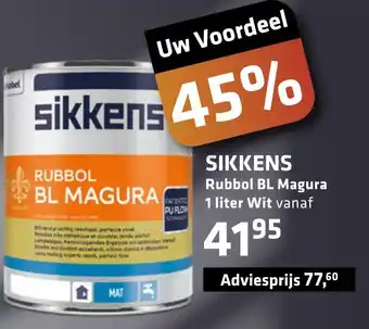 De voordeelmarkt SIKKENS Rubbol BL Magura 1liter aanbieding