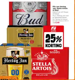 Jumbo Pils van Hertog Jan, Stella Artois of Bud aanbieding