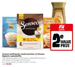 Jumbo Senseo koffiepads melkvarianten of Douwe Egberts oploskoffie aanbieding
