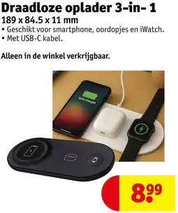 Kruidvat Draadloze oplader 3-in-1 aanbieding