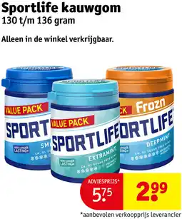Kruidvat Sportlife kauwgom aanbieding