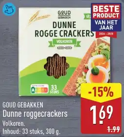 ALDI Goud Gebakken Dunne roggecrackers aanbieding