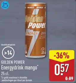 ALDI Golden Power Energydrink mango aanbieding