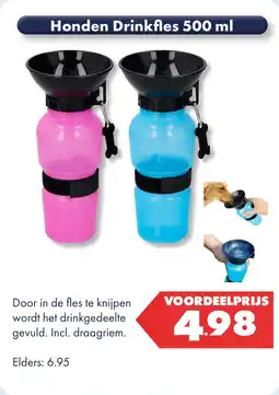 Huisdier Voordeelshop Honden Drinkfles 500 ml aanbieding