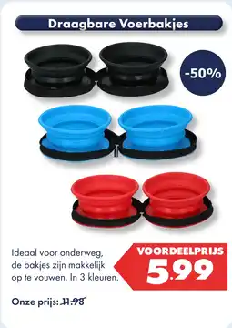 Huisdier Voordeelshop Draagbare Voerbakjes aanbieding