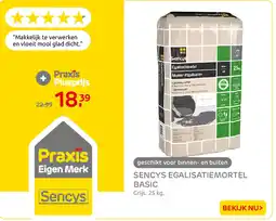 Praxis Sencys egalisatiemortel basic aanbieding