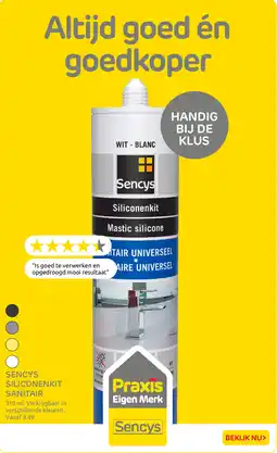 Praxis Sencys siliconenkit sanitair aanbieding