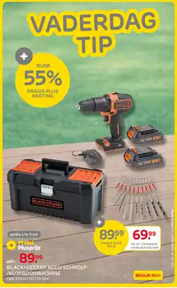Praxis Black+decker accu schroef /klopboormachine aanbieding