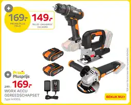 Praxis Worx accu gereedschapset aanbieding