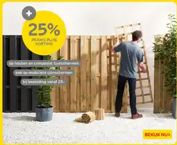 Praxis Houten en composiet tuinschermen aanbieding