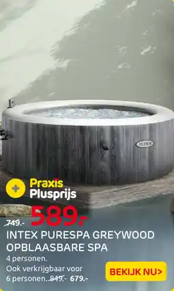 Praxis Intex purespa greywood opblaasbare spa aanbieding