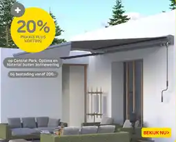 Praxis Central Park, Optima en Naterial buiten zonnewering aanbieding