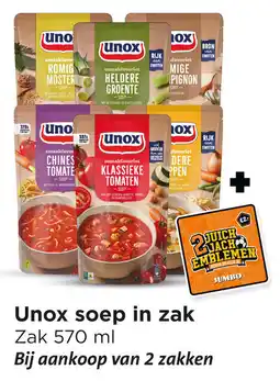 Jumbo Unox soep in zak aanbieding