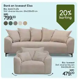 Leen Bakker Bekijk Bank en loveseat Elsa aanbieding