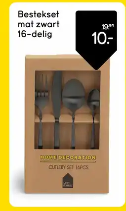 Leen Bakker Bekijk Bestekset mat zwart 16-delig aanbieding