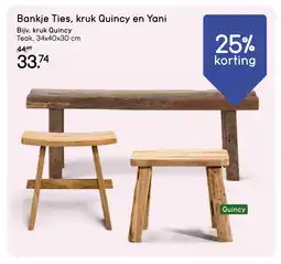 Leen Bakker Bekijk Bankje Ties, kruk Quincy en Yani aanbieding