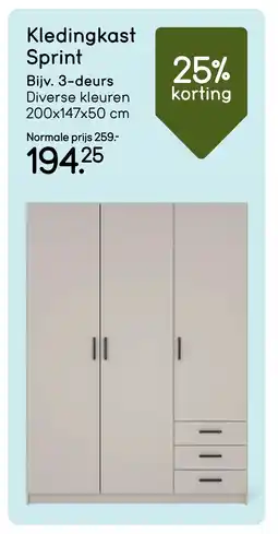 Leen Bakker Bekijk Kledingkast Sprint aanbieding