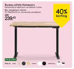 Leen Bakker Bekijk Bureau zit/sta Homeworx aanbieding