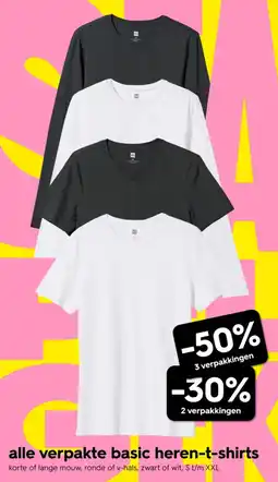 HEMA Alle verpakte basic heren-t-shirts aanbieding