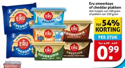Hoogvliet Eru smeerkaas of cheddar plakken aanbieding