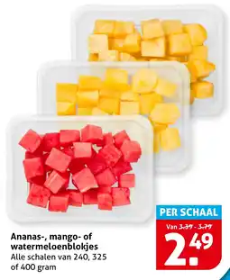Hoogvliet Ananas-, mango of watermeloenblokjes aanbieding