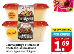 Hoogvliet Johma pittige eisalade of zoete kip-sesamsalade aanbieding