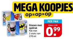 Hoogvliet Glazen met opdruk aanbieding